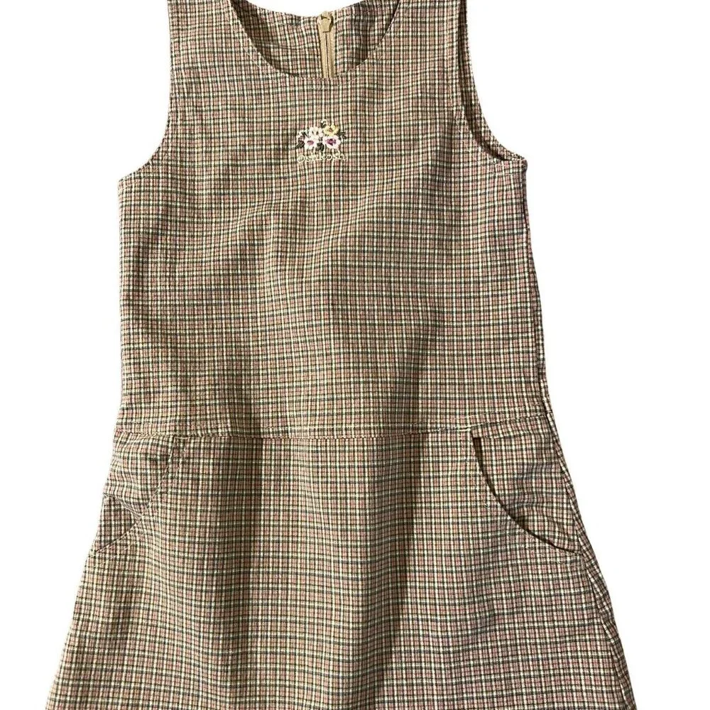 Vintage OshKosh Plaid Jumper Dress - Picture 1 of 10